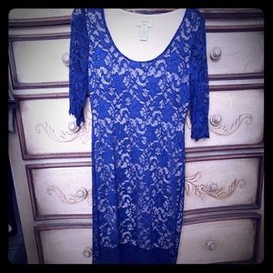 Carmen Marc Valvo stretch lace dress